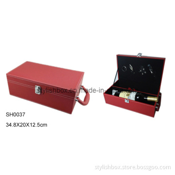 Leather Wine Carrier for Two Wine Bottles (SH0037)